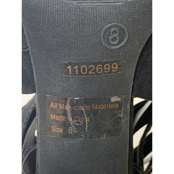 Charlotte Russe Black Strappy Open-Toe High Heel Sandals Bootie Zipper Size 8 - Picture 8 of 12